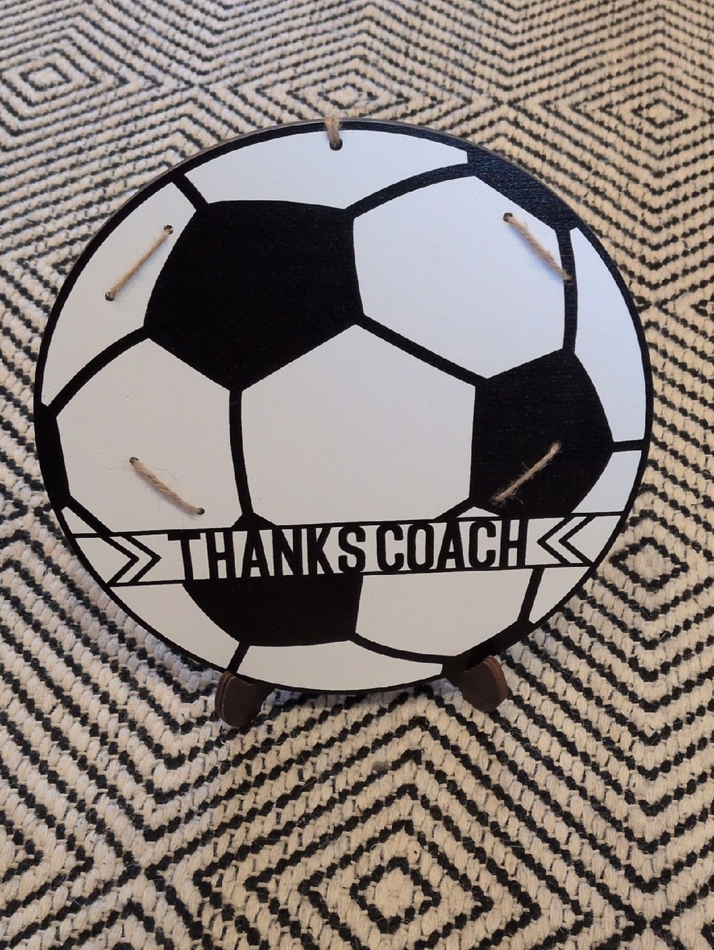 Soccer "Thanks Coach" Wall Plaque - Black & White